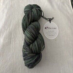 Ella Rae Yarn Lace Merino 100% Wool Green Olive Gray Sock Extra Fine Italy 459 y